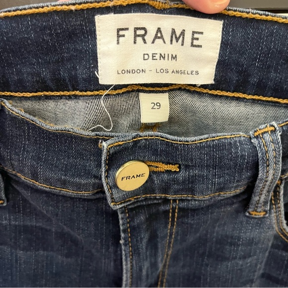 FRAME jeans le skinny de Jeanne crop dark rinse denim size 29 / 8 - Picture 7 of 9